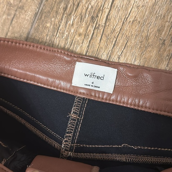 Wilfred by ARITZIA Melina Cropped Vegan Leather Pant Patina Brown 4 - Picture 4 of 6